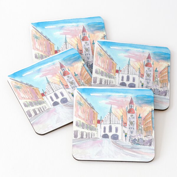 Item preview, Munich Bavaria Marienplatz View of Old City Hall and St. Peter designed and sold by artshop77.