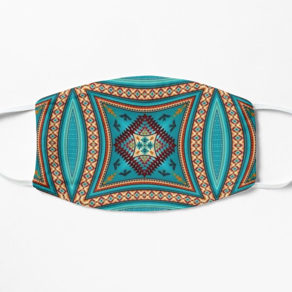 Turquoise Pattern Native American Style Version 2 Flat Mask