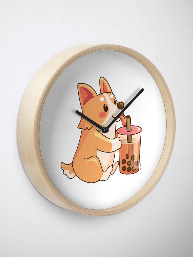 Alternate view of Cute Corgi Boba Clock