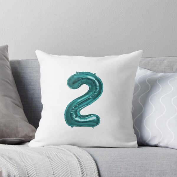 Item preview, Two Number 2 Metallic Aqua Blue Mylar Foil Helium Balloon for Two Year Old Toddler Birthday  designed and sold by Birthdates.