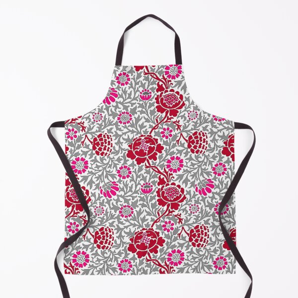 Artikelvorschau, Jacobean Floral Wallpaper, Deep Red Pink und Grau entworfen und verkauft von Marymarice.
