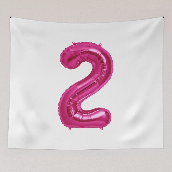 Item preview, Two Number 2 Metallic Hot Pink Mylar Foil Helium Balloon for Two Year Old Toddler Birthday  designed and sold by Birthdates.