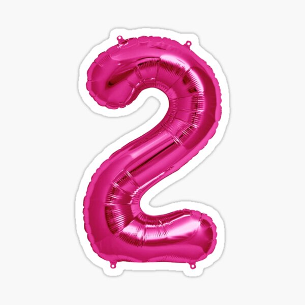 Item preview, Two Number 2 Metallic Hot Pink Mylar Foil Helium Balloon for Two Year Old Toddler Birthday  designed and sold by Birthdates.