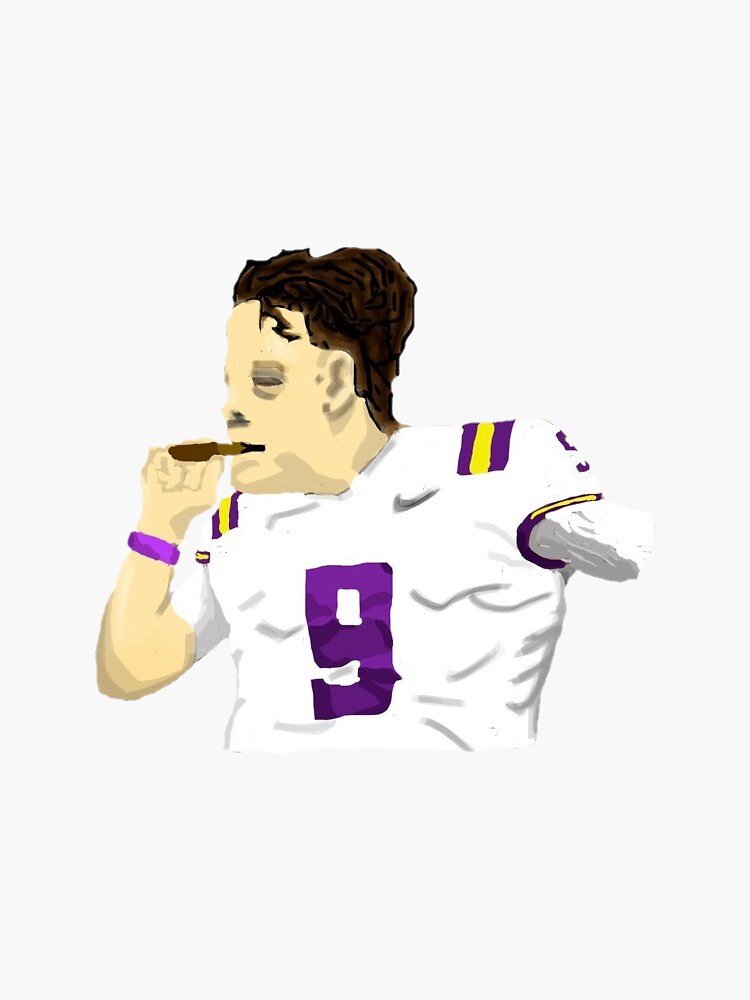 Joe Burrow Smoking Cigar' Sticker for Sale by lizzysikora