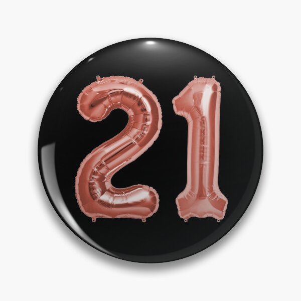 Item preview, Rose Gold on Black 21st Birthday Metallic Helium Balloons Numbers designed and sold by Birthdates.