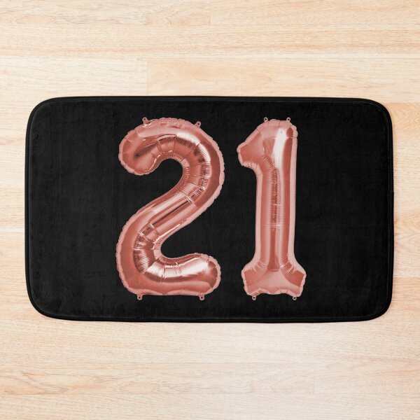 Item preview, Rose Gold on Black 21st Birthday Metallic Helium Balloons Numbers designed and sold by Birthdates.