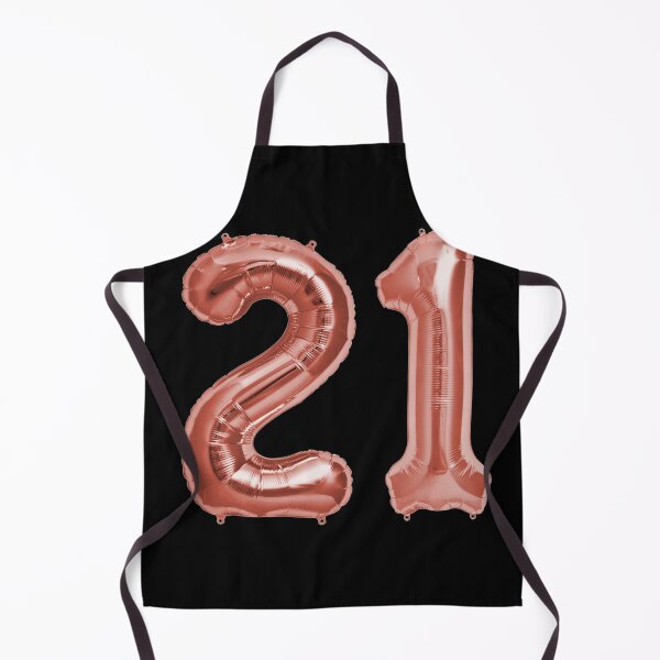 Item preview, Rose Gold on Black 21st Birthday Metallic Helium Balloons Numbers designed and sold by Birthdates.