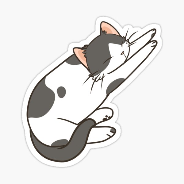 Black and White Cat Sticker