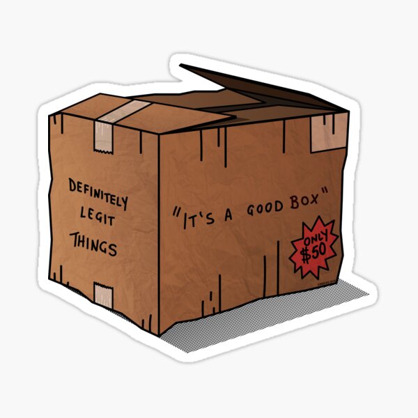 Toy Box Stickers Redbubble - cardboard box decal roblox