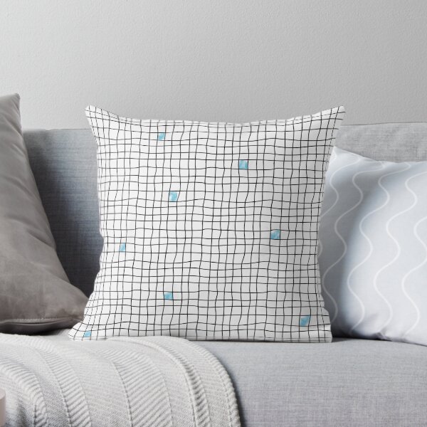 Carreaux - Blue Throw Pillow
