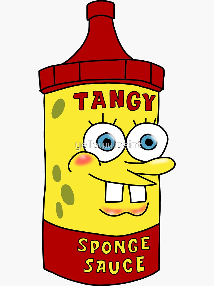 Spongebob Tangy Sponge Sauce Sticker For Sale By Yellowwpaint