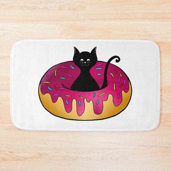 Item preview, Black cat with donut designed and sold by EmotionArt.