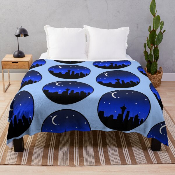 Item preview, Blue Ombré Seattle Skyline designed and sold by stickersbylaurt.