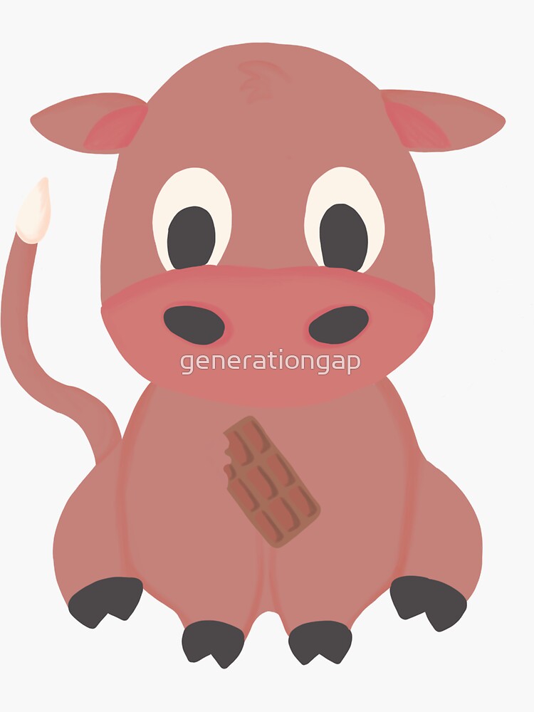 "Cute Chocolate Cow" Sticker by generationgap Redbubble