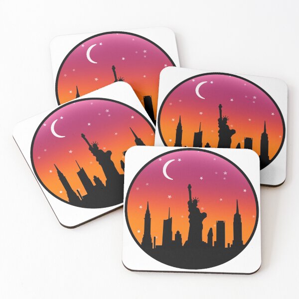 Item preview, Pink Ombré NYC Skyline designed and sold by stickersbylaurt.