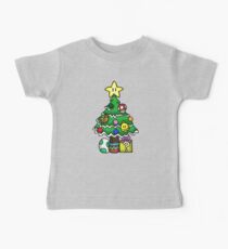 Camiseta para bebés Super Mario - Mushroom Kingdom Navidad (viejo)