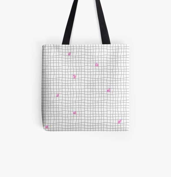 Carreaux - Grey/Pink Tote bag doublé