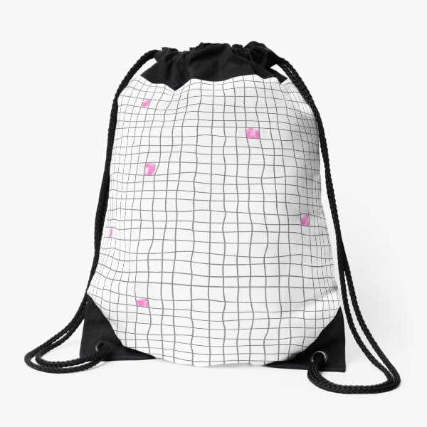 Carreaux - Grey/Pink Drawstring Bag