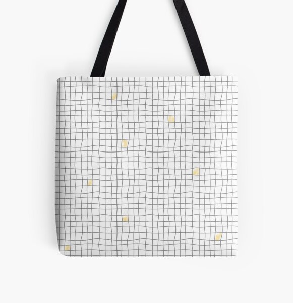 Carreaux - Grey/Yellow All Over Print Tote Bag
