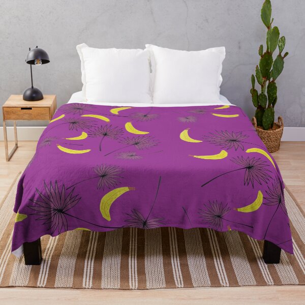 Item preview, Purple flowers and bananas pattern designed and sold by garhoud.