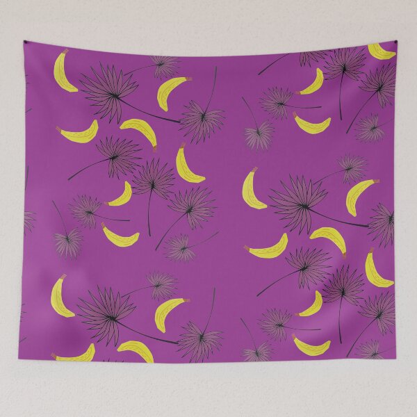 Item preview, Purple flowers and bananas pattern designed and sold by garhoud.