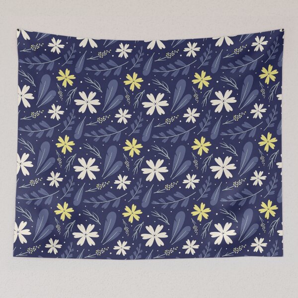 Item preview, Navy Floral Pattern designed and sold by gooddesignart.