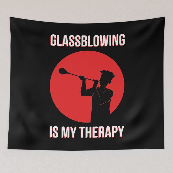 Item preview, Glassblowing Is My Therapy Funny Glassblower print designed and sold by jakehughes2015.