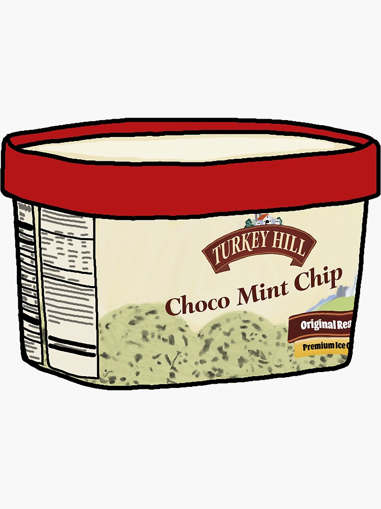 "Turkey Hill Mint Chocolate Chip" Sticker by samanthafuchss Redbubble