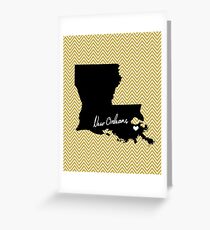 Home & Office Decor: New Orleans, Louisiana Print - Saints, Black and Gold Greeting Card