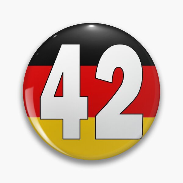 Artikelvorschau, Nummer 42 mit Deutschlandflagge im Hintergrund entworfen und verkauft von AllShirts21.