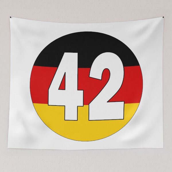 Item preview, Number 42 with Germany flag on the background designed and sold by AllShirts21.