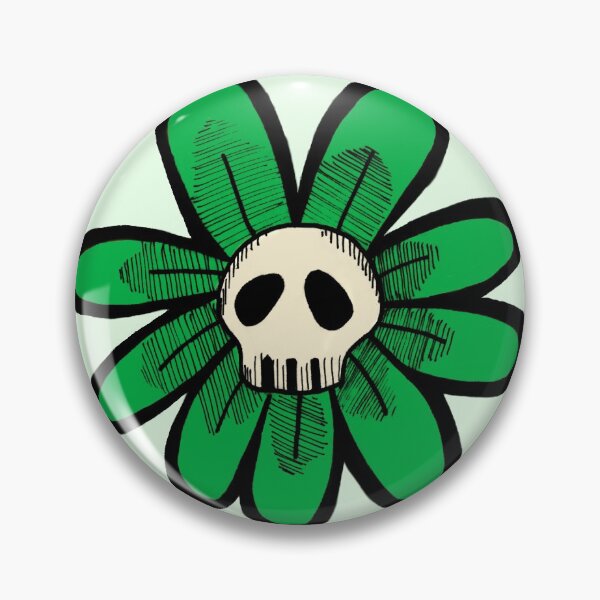 Item preview, Green Flower Skull  designed and sold by esusi.