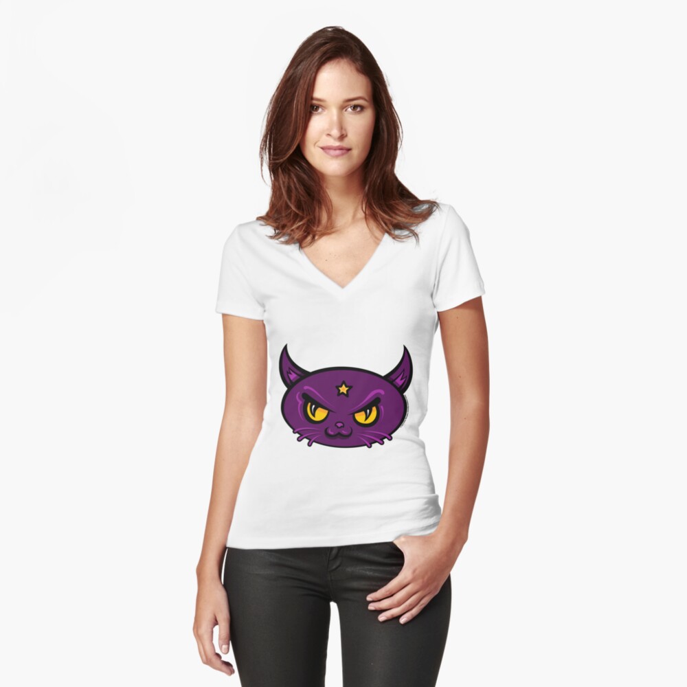 Item preview, Fitted V-Neck T-Shirt designed and sold by sadmachine.