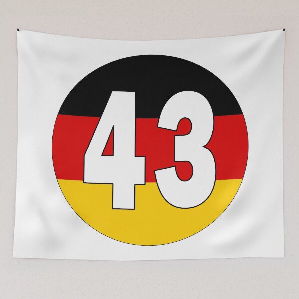 Item preview, Number 43 with Germany flag on the background designed and sold by AllShirts21.