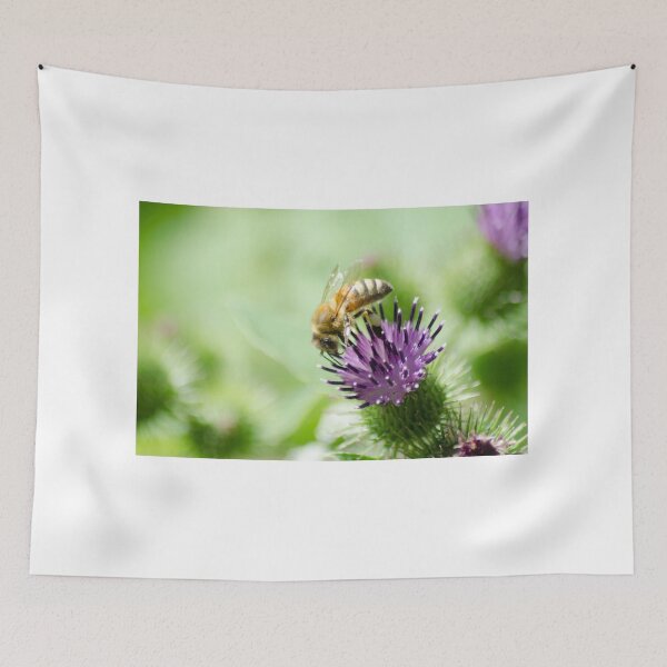 Item preview, A Western Honey Bee (Apis mellifera) on a thistle designed and sold by rodmacpherson.