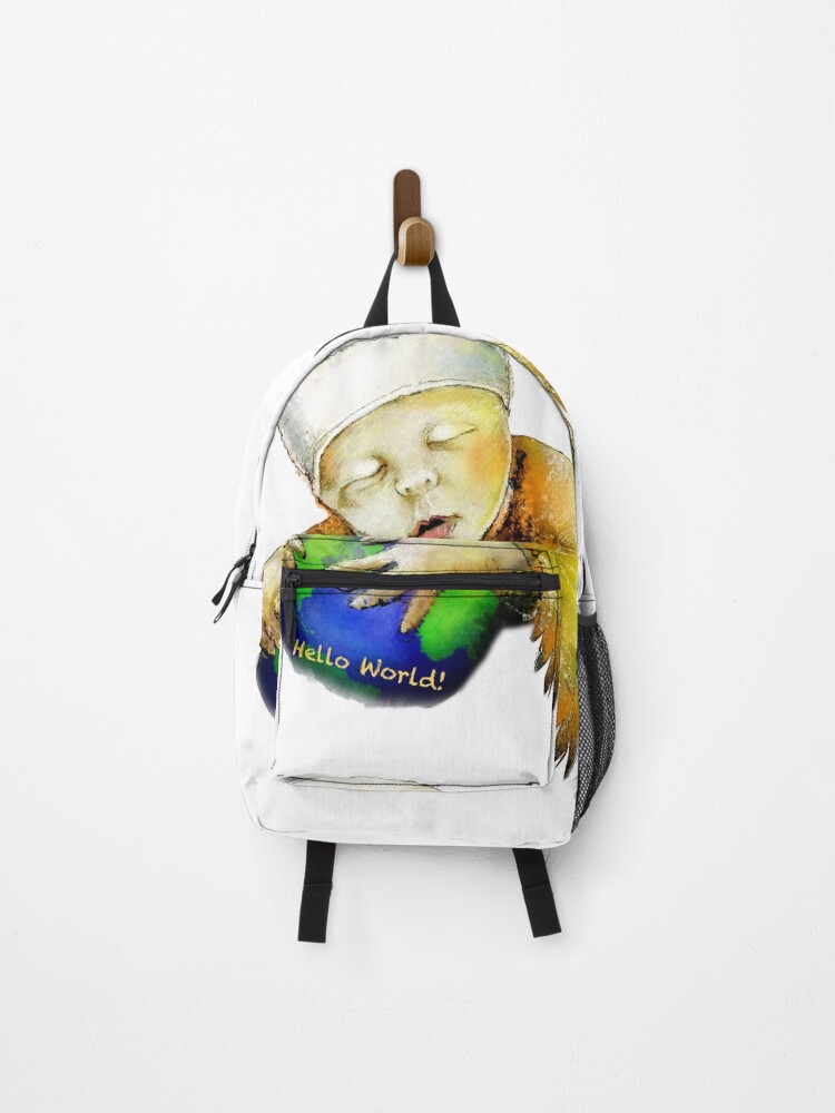 Thumbnail 1 of 3, Backpack, Hello World designed and sold by Goodaboom.