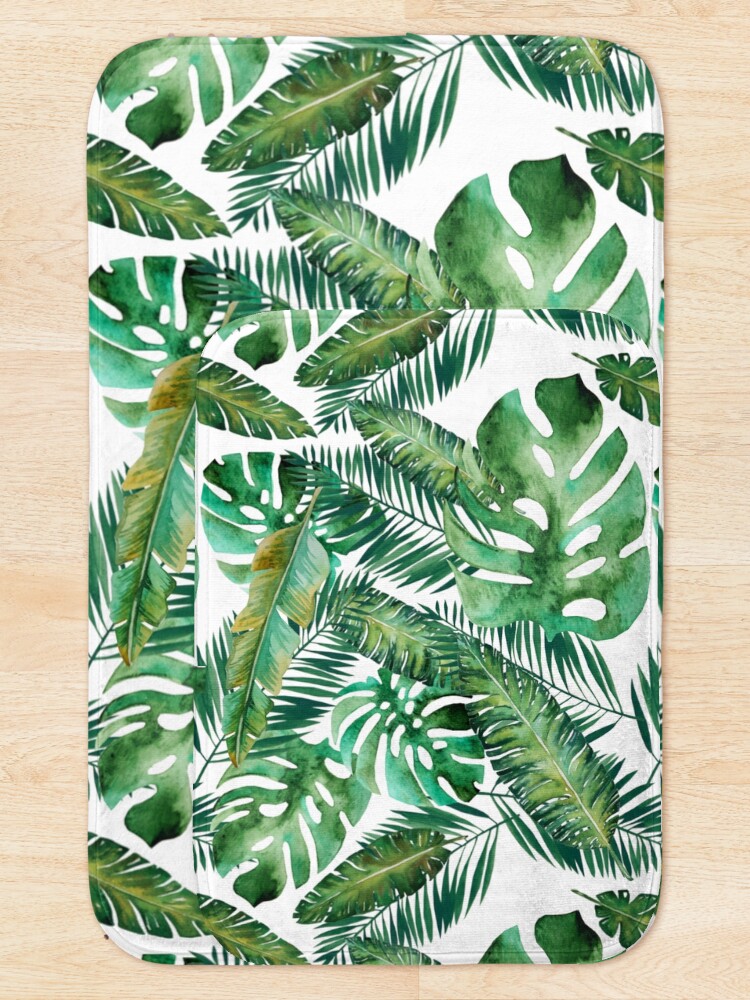 Alternate view of Monstera Banana Palm Leaf Bath Mat