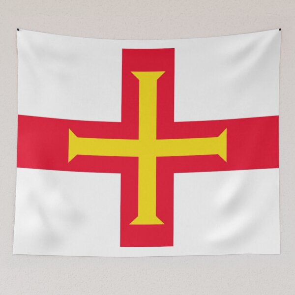 Aperçu de l'œuvre Drapeau de Guernesey. Juridiction des dons patriotiques du drapeau du bailliage de Guernesey. créée et vendue par GraceTee.
