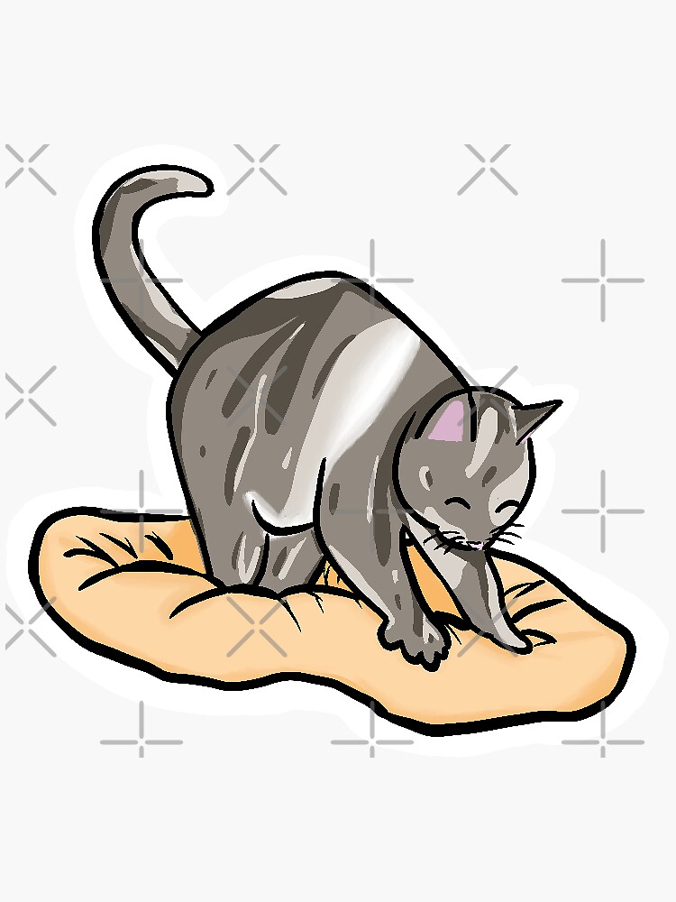 "Kneading cat" Sticker by whattheduck Redbubble