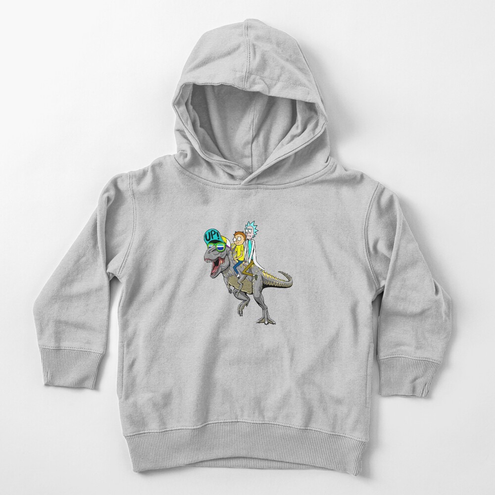 Rick and Morty Riding A dinosaur Toddler Pullover Hoodie