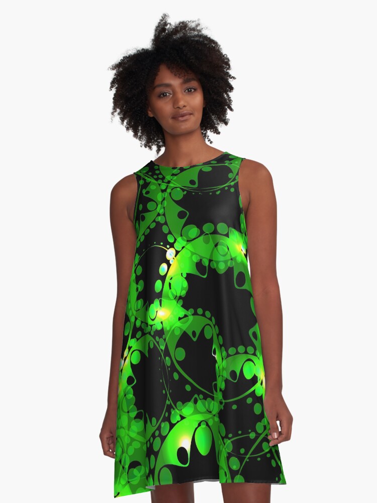 luminous green dress