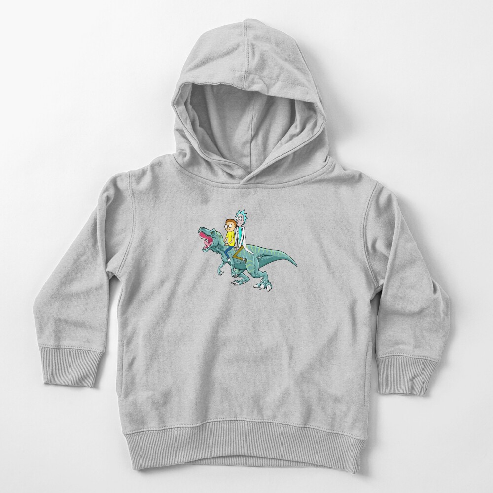 Rick and Morty Riding A dinosaur Toddler Pullover Hoodie