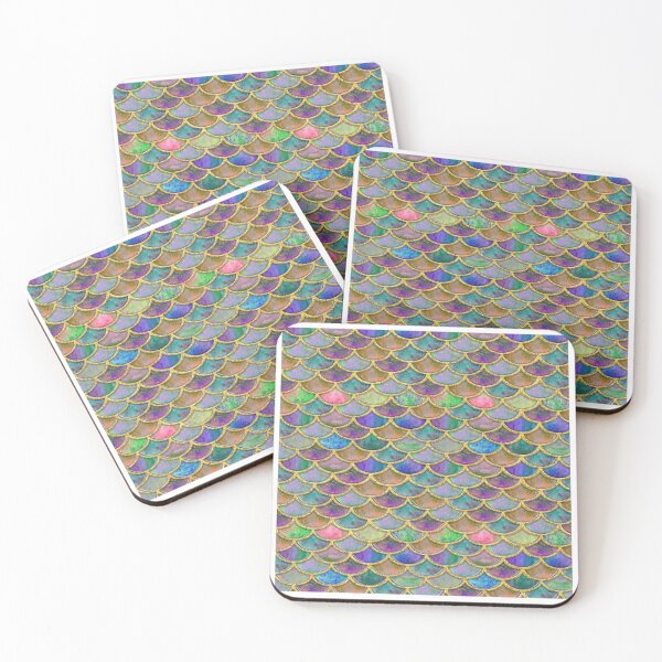 Item preview, Color  glitter and  gold mermaid scales  designed and sold by TopDesignArt.