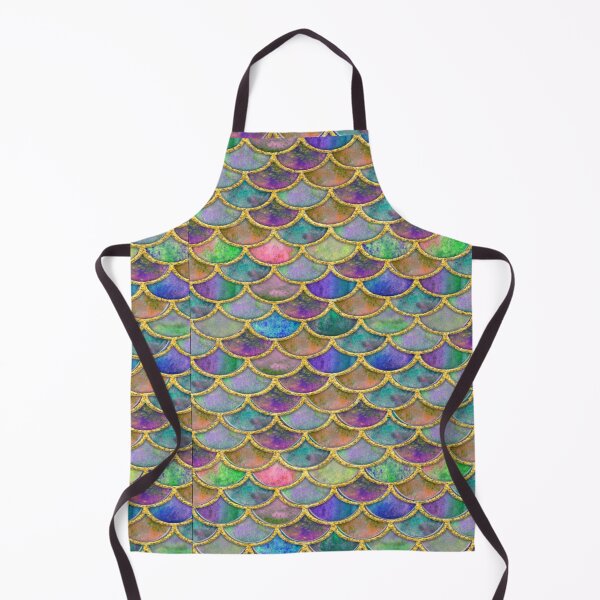 Item preview, Color  glitter and  gold mermaid scales  designed and sold by TopDesignArt.
