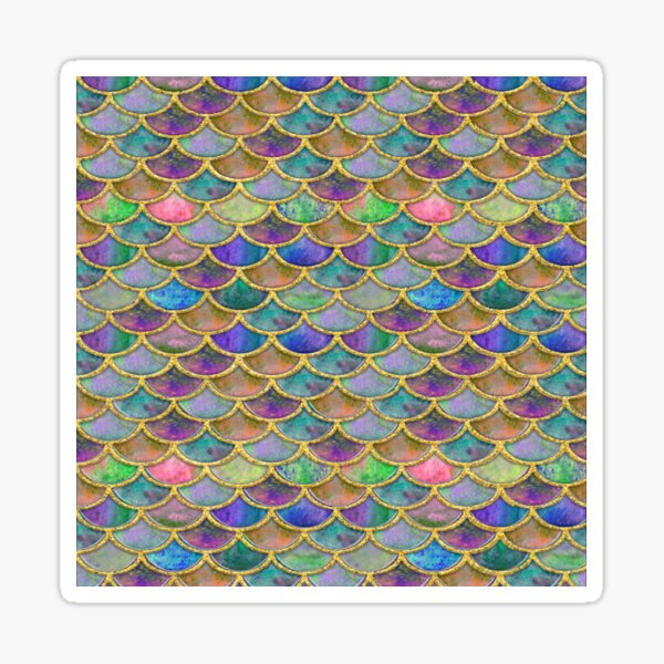 Item preview, Color  glitter and  gold mermaid scales  designed and sold by TopDesignArt.