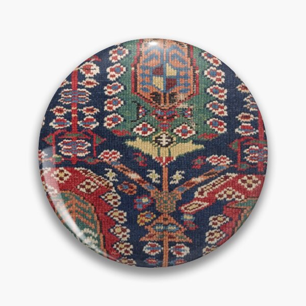 Item preview, Midnight Blue Botehs 19th Century Authentic Colorful Red Aztec Shapes Rug designed and sold by vintagepatterns.