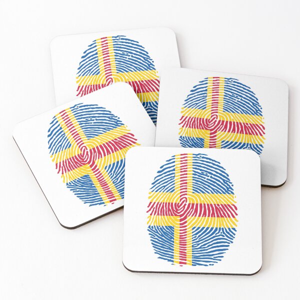 Item preview, aland islands flag fingerprint style , colourfull nice and beautiful designed and sold by rashadat.