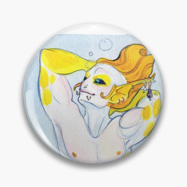 Item preview, MerMay Pargo amarillo Pin Up Merman Acuarela designed and sold by SimplyKitt.