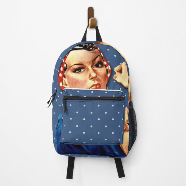 Item preview, Rosie the Riveter - White Polka on Blue pattern Edit designed and sold by Shop Your Aesthetic.