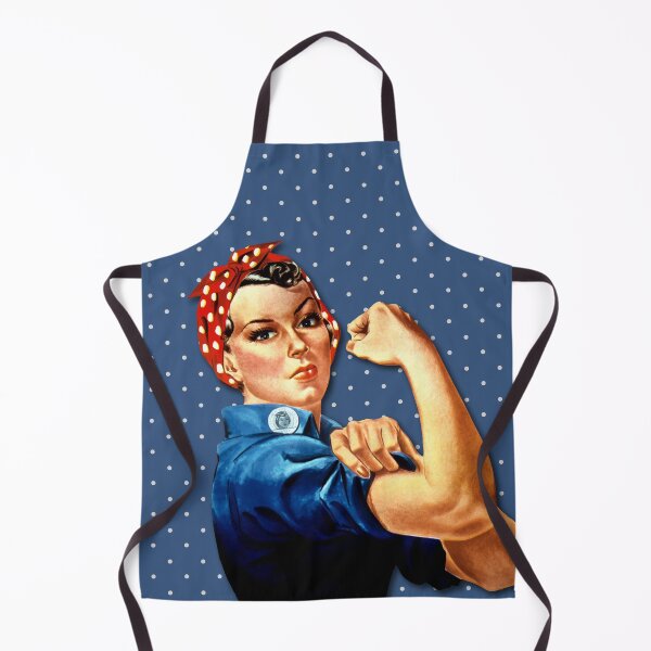 Item preview, Rosie the Riveter - White Polka on Blue pattern Edit designed and sold by Shop Your Aesthetic.